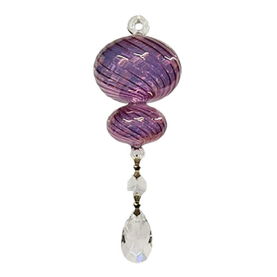 Purple 2 Swirl Spheres with Crystal Ornamnet