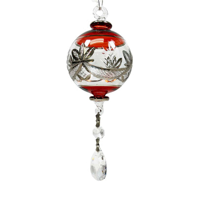 Peppermint Swirl Ornament with Crystal