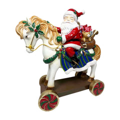 Santa Riding Horse with Wheels - 16