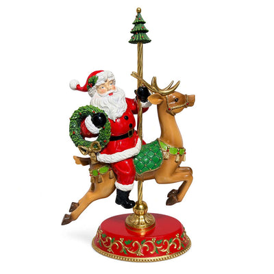Resin Carousel Santa - 16" Tall