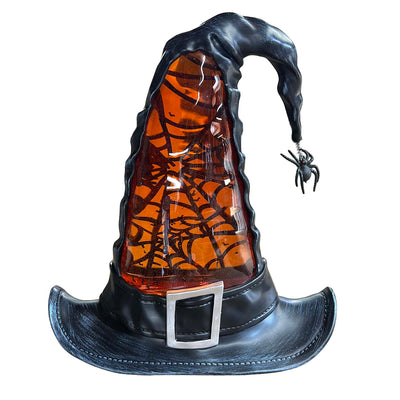 Shimmering Witch Hat with LED Lighting - 12" Tall
