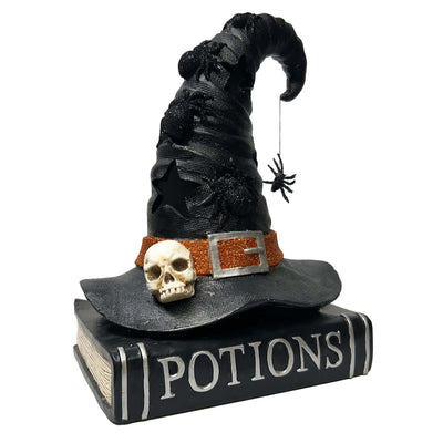 Witch Hat on Books - 10" Tall