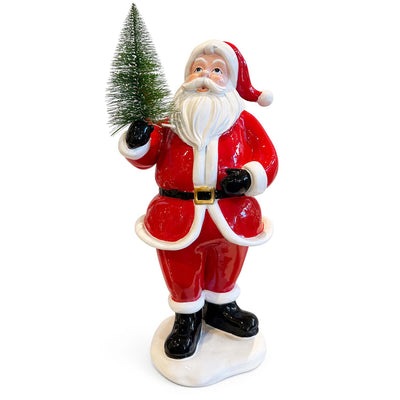 Resin Shiny Santa with Tree - 18" Tall