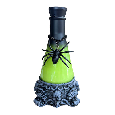 Green Swirl Potion Bottle with LED Lighting - 8" Tall