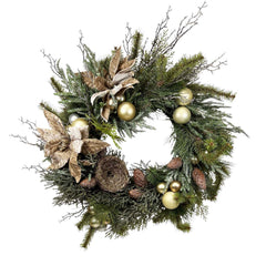 Faux Frosted Birdsnest Wreath -  24''