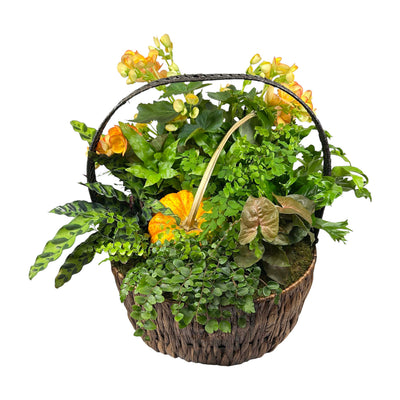 Festive Orange Fall Pumpkin Basket