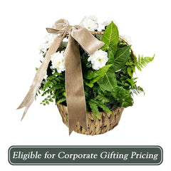 White Azalea Handle Basket