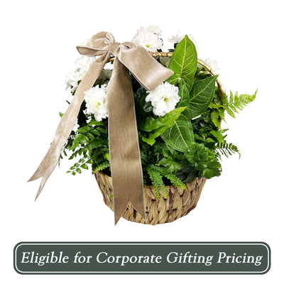 White Azalea Handle Basket