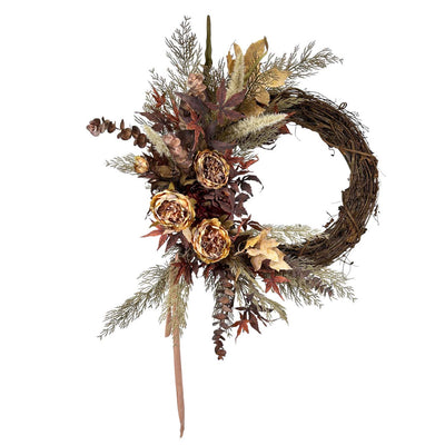 Faux Burgundy Peony Maple Wreath - 20"