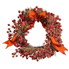 Silk Thistle Wreath with Rust Ribbon - 26