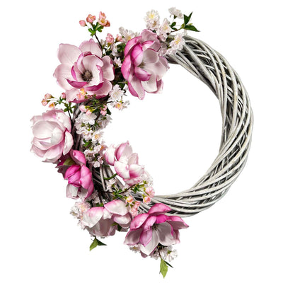 Faux Blush Cherry Magnolia Wreath - 22"
