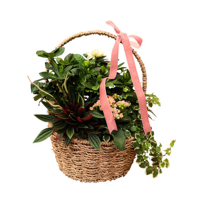 Large Spring Flowers Seagrass Basket