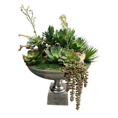 Faux Yucca Succulents & Grapewood Centerpiece Arrangement