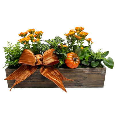 Medium Fall Long and Low Wood Centerpiece