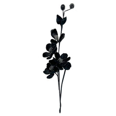Silk Black Velvet Magnolia Blossom Stem