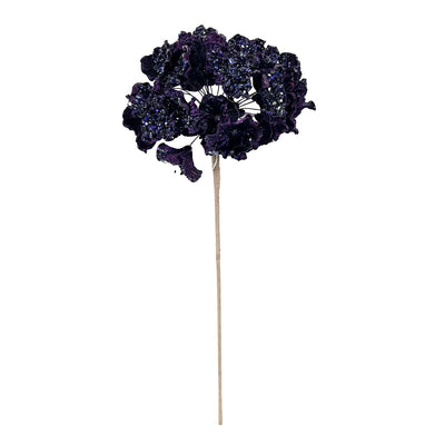 Silk Dark Purple Hydrangea Stem