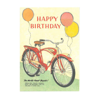 Happy Birthday Bicycle Card - Blank