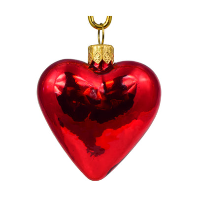 Mini Red Sparkle Heart Orn
