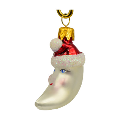 Mini Santa Moon Ornament - 2"
