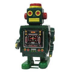 Tin Wind Up Toy Robot Green