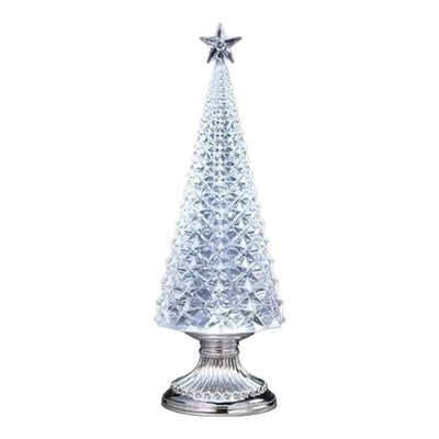 Silver Swirl Tree with Light - 14" Tall