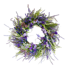 Faux Lavender & Wildflowers Wreath