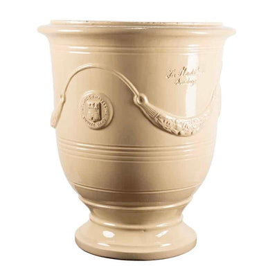Traditional French Glazed Anduze Ivory Vase