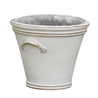 White Fluted Handle Planter