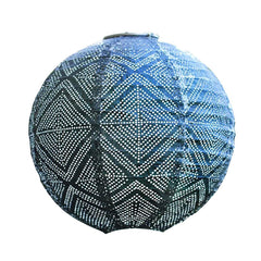Blue Metallic Punch Designed Solar Lantern