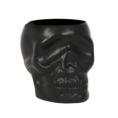 Black Ceramic Skull Planter - 5" Tall