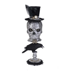 Silver Skull On Pedestal - 20