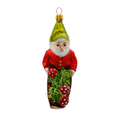Gnome with Wheelbarrow Ornament