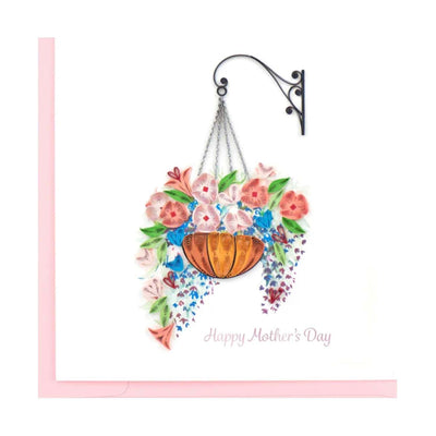 Mother's Day Hanging Flower Basket Greeting Card