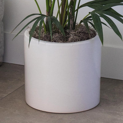 White Cylinder Pot - 15in